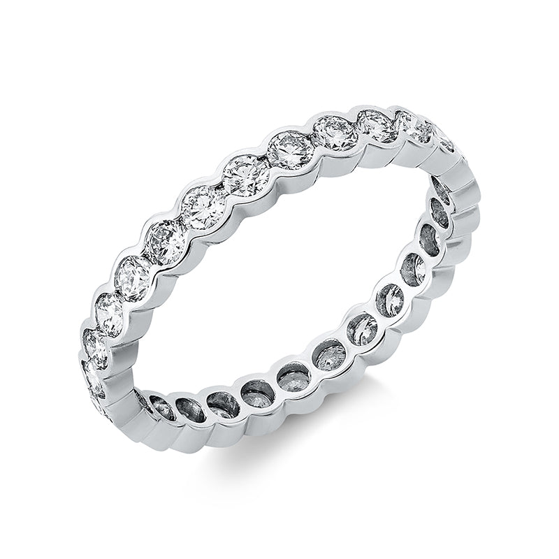 Ring 18 kt WG, 27 Brill. 1,12 ct, W-pi