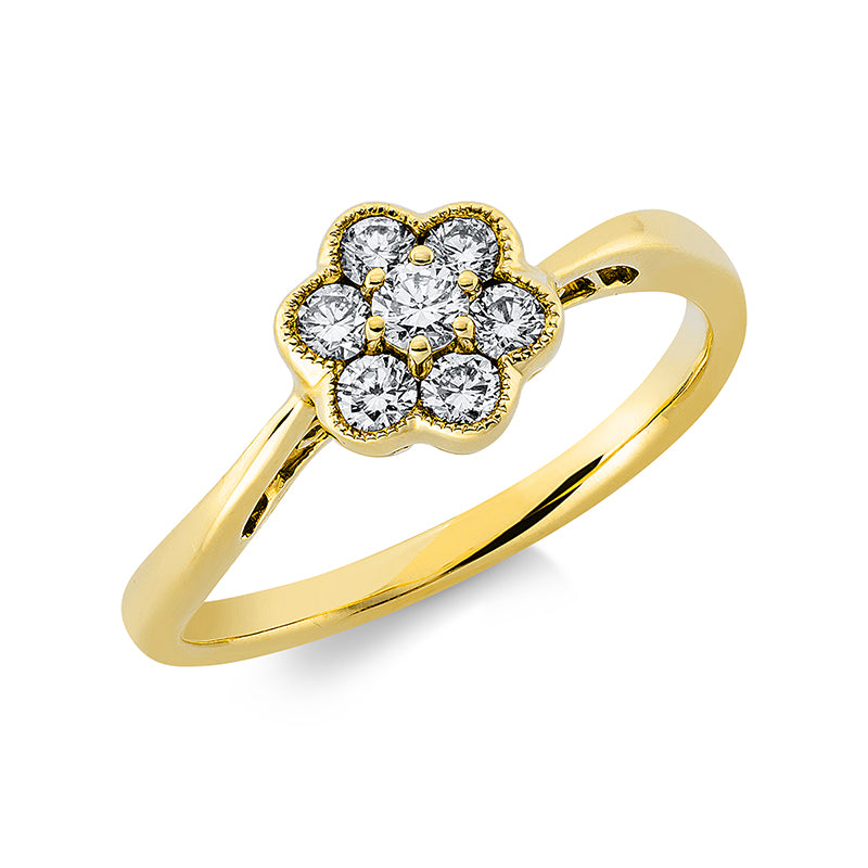 Ring 18 kt GG, 7 Brill. 0,34 ct, TW-vsi
