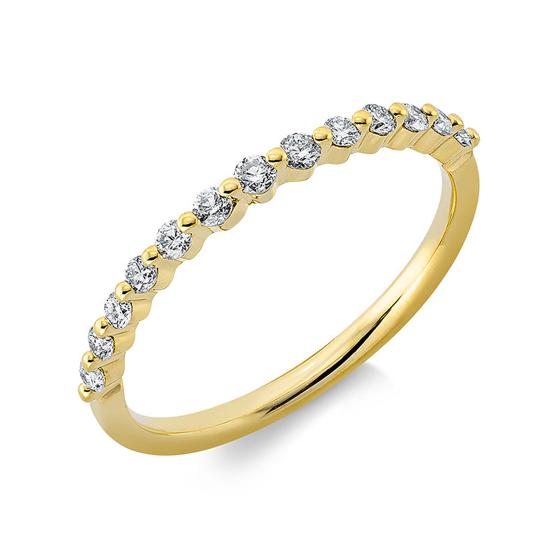 Ring 18 kt GG, 13 Brill. 0,24 ct, TW-pi