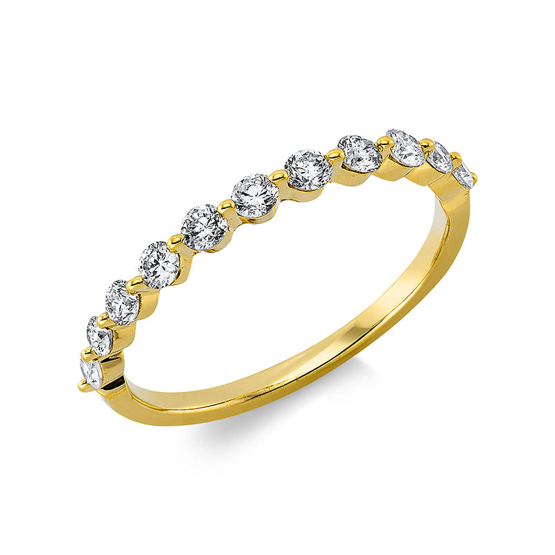 Ring 18 kt GG, 11 Brill. 0,43 ct, TW-pi