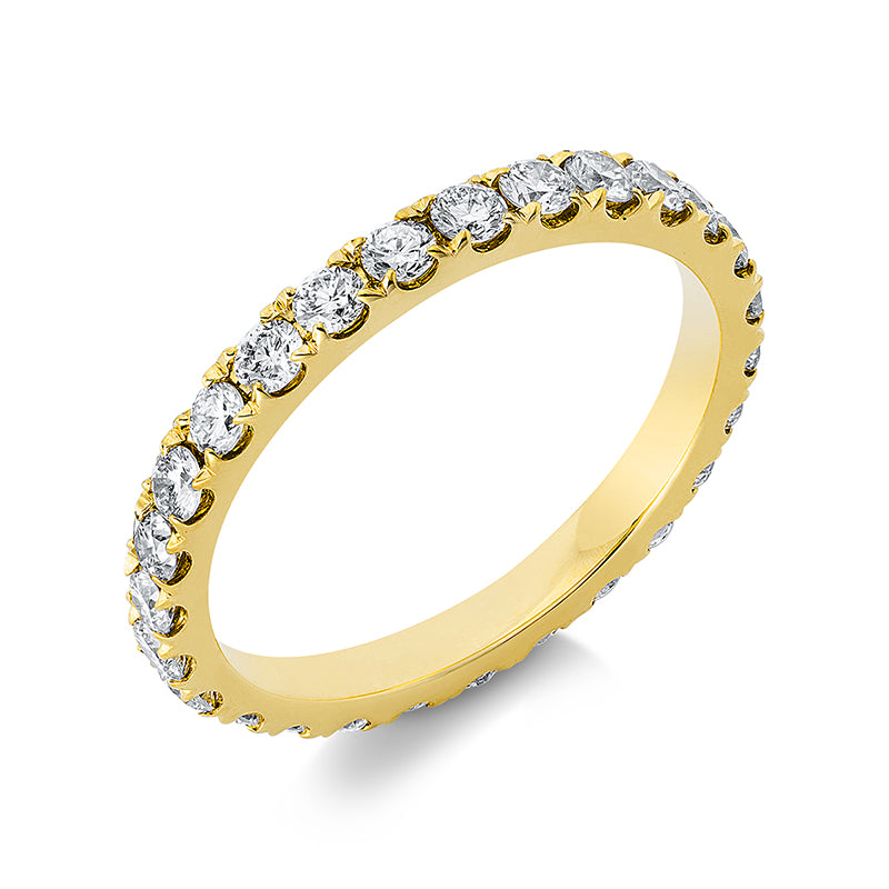 Ring 18 kt GG, 30 Brill. 1,23 ct, W-si