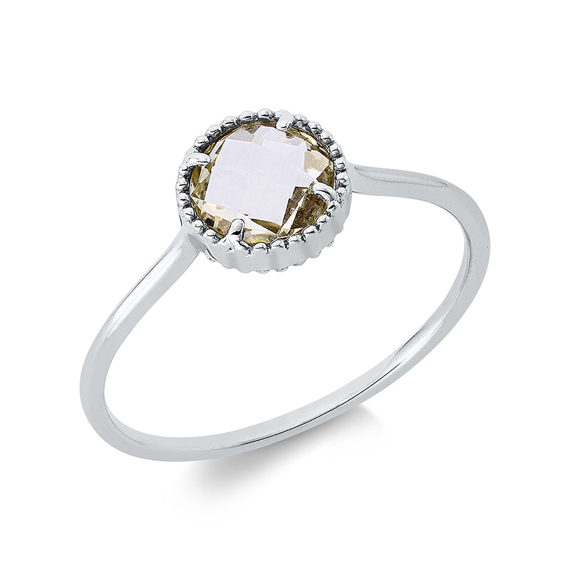 Ring 18 kt WG, 1 Lemonquarz 0,75 ct