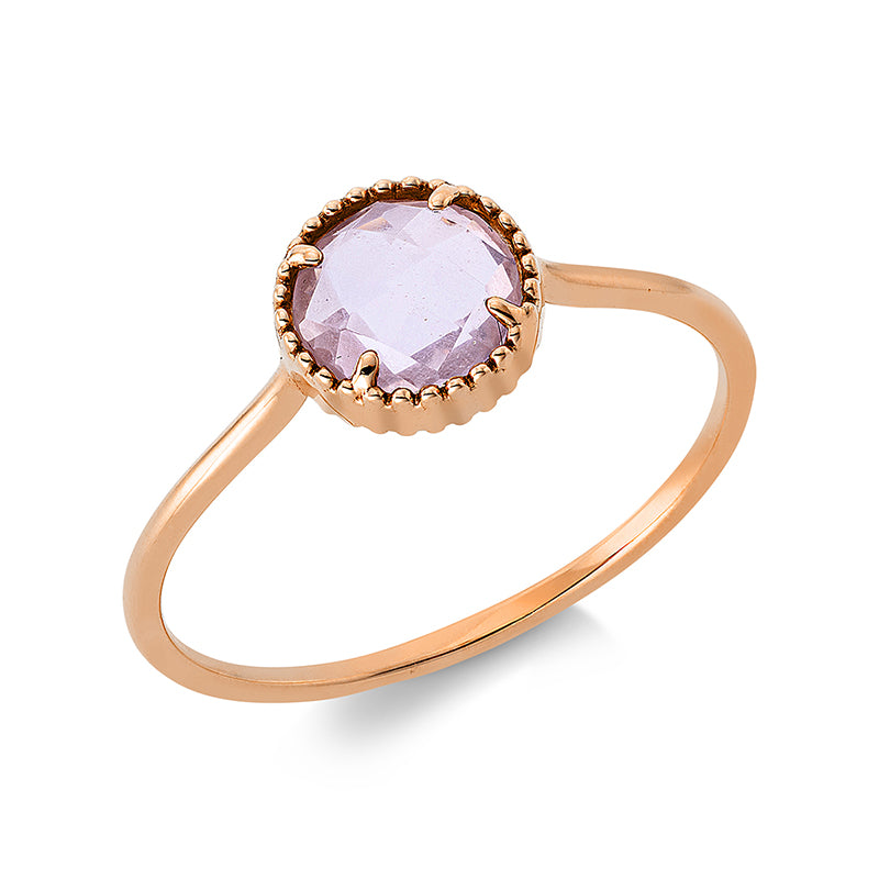 Ring 18 kt RG, 1 Rosenquarz 0,75 ct