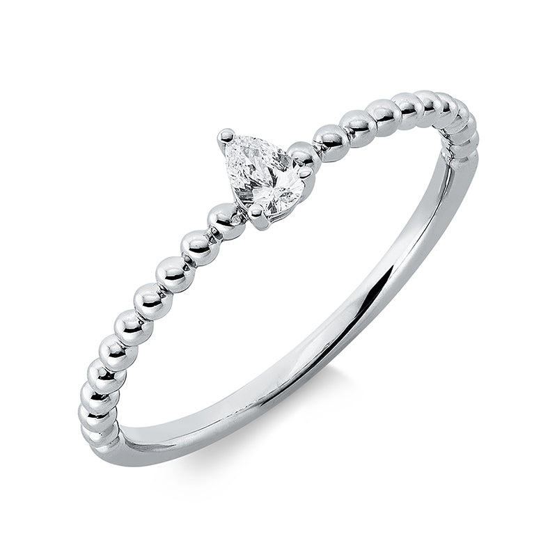 Ring 18 kt WG, 1 Tropfen 0,09 ct, TW-si