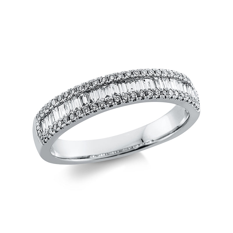 Ring 18 kt WG, 23 Bag. 0,32 ct, TW-si, 54 Brill. 0,20 ct, TW-si
