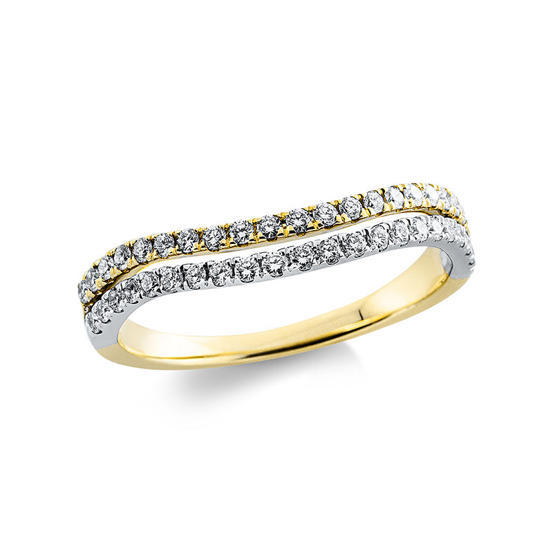 Ring 18 kt GG+WG, 42 Brill. 0,37 ct, TW-si