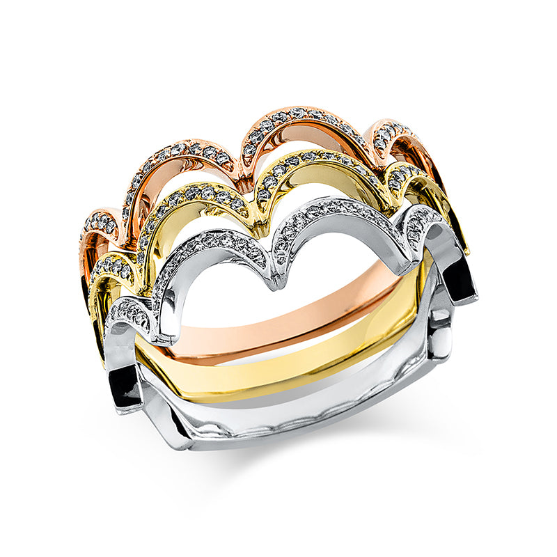 Ring 18 kt WG+GG+RG, 162 Brill. 0,37 ct, TW-si