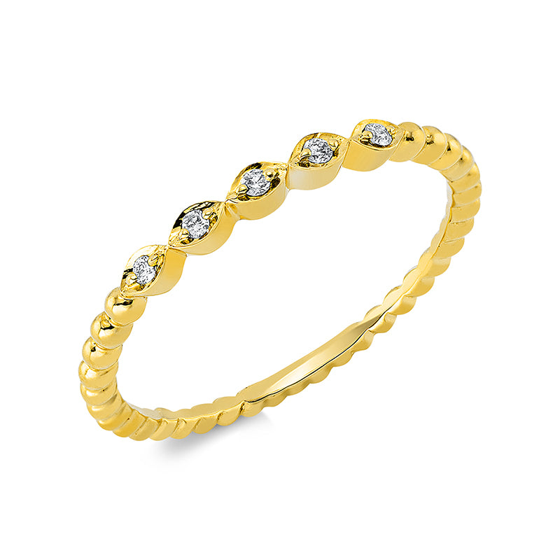 Ring 18 kt GG, 5 Brill. 0,04 ct, TW-si