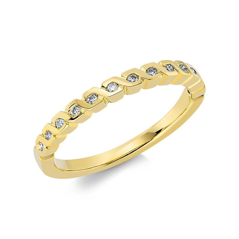 Ring 18 kt GG, 13 Brill. 0,10 ct, TW-si