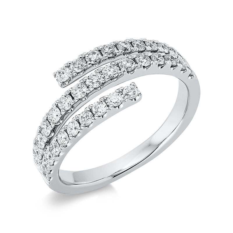 Ring 18 kt WG, 9 Brill. 0,22 ct, TW-si, 26 Brill. 0,50 ct, TW-si