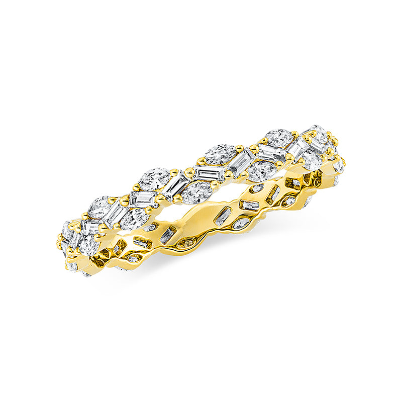 Ring 18 kt GG, 26 Bag. 0,46 ct, TW-vsi/si, 26 Nav. 0,52 ct, TW-vsi/si