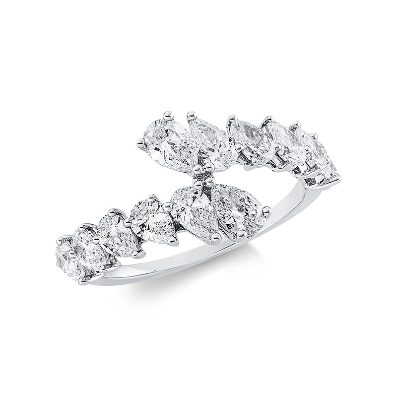 Ring 18 kt WG, 12 Tropfen 1,81 ct, TW-si