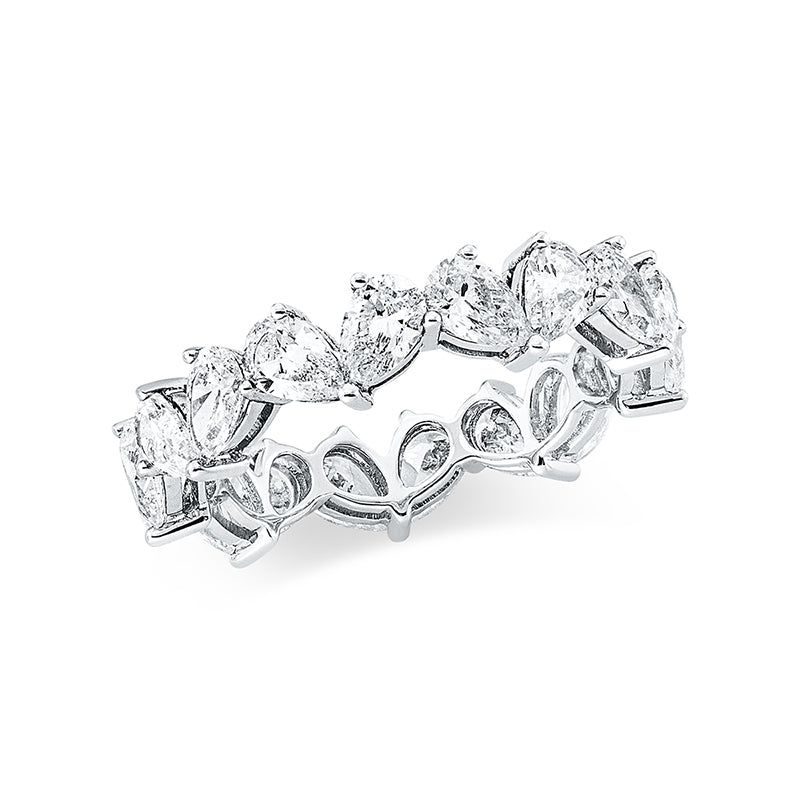 Ring 18 kt WG, 18 Tropfen 3,14 ct, TW-vsi/si