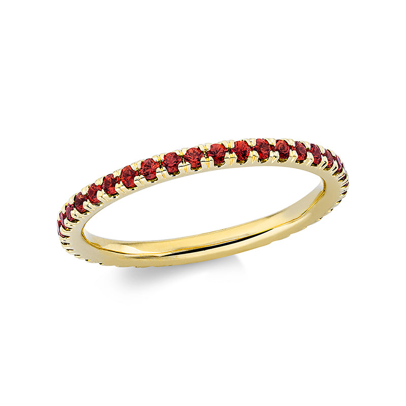 Ring 14 kt GG, 40 Saphire 0,58 ct orange