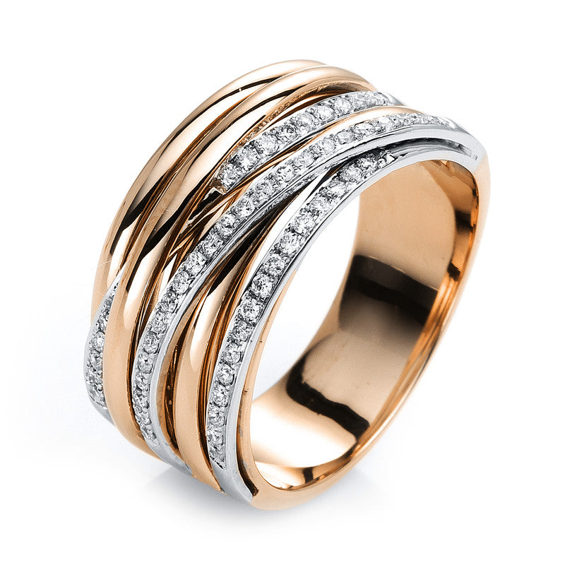 Ring 18 kt RG+WG, 56 Brill. 0,27 ct, TW-si