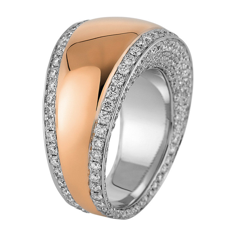 Ring 18 kt RG+WG, poliert, 264 Brill. 2,77 ct, TW-vsi/si