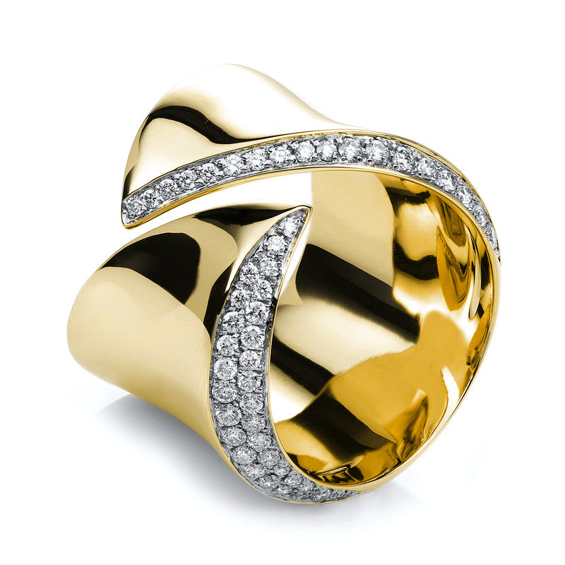 Ring 18 kt GG+WG, 47 Brill. 0,41 ct, TW-si