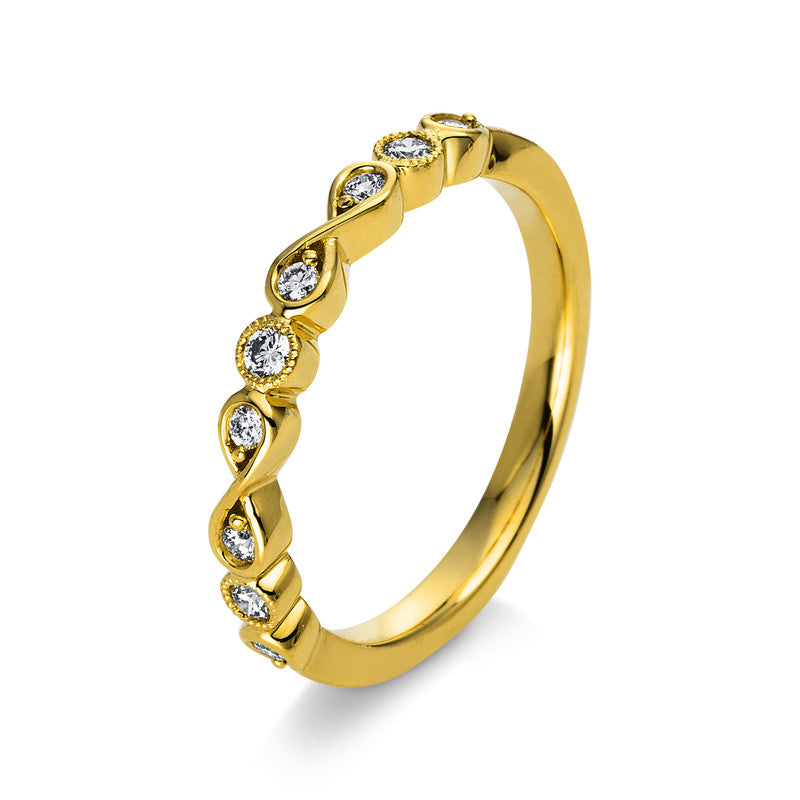 Ring 18 kt GG, 9 Brill. 0,17 ct, TW-si