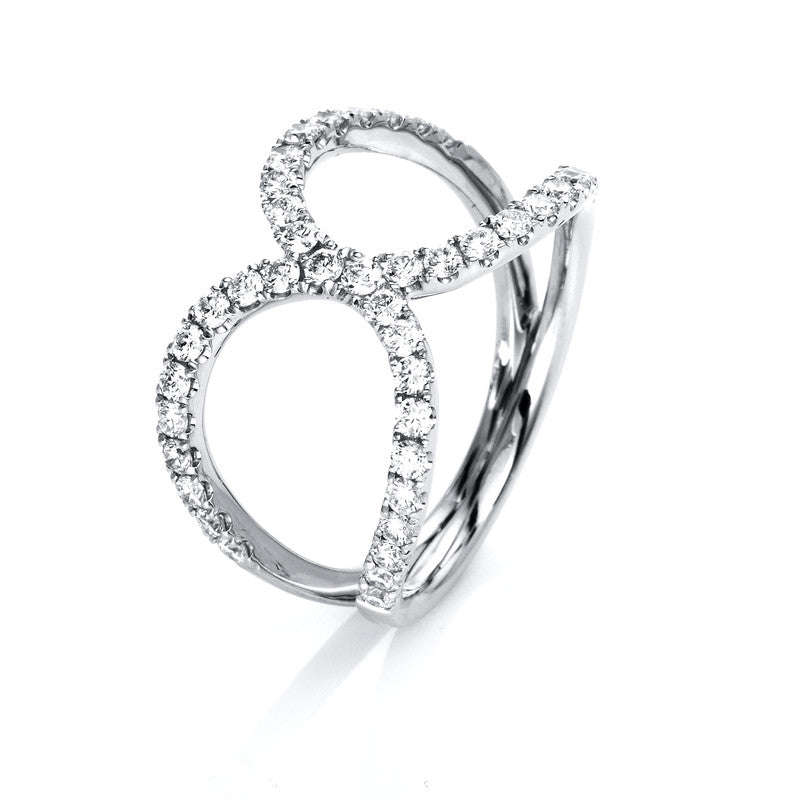 Ring 18 kt WG, 42 Brill. 0,67 ct, TW-si