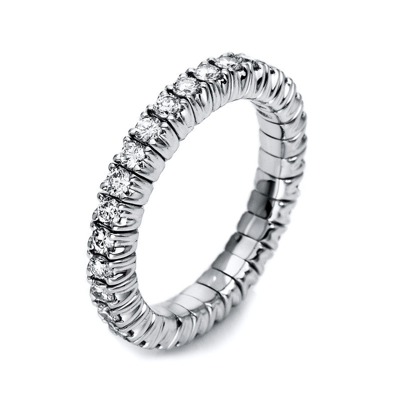 Ring 18 kt WG, Flex-Band, variabel, 33 Brill. 0,86 ct, TW-si