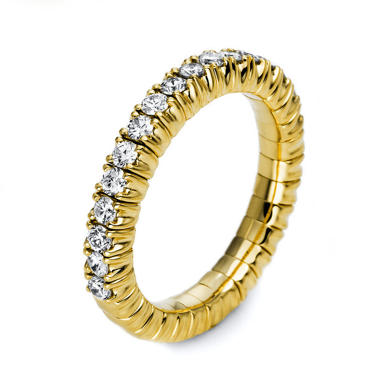 Ring 18 kt GG, Flex-Band, variabel, 17 Brill. 0,49 ct, TW-si