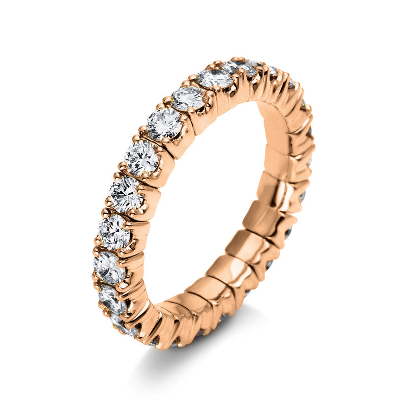 Ring 18 kt RG, Flex-Band, variabel, rhodinier, 23 Brill. 1,78 ct, TW-si