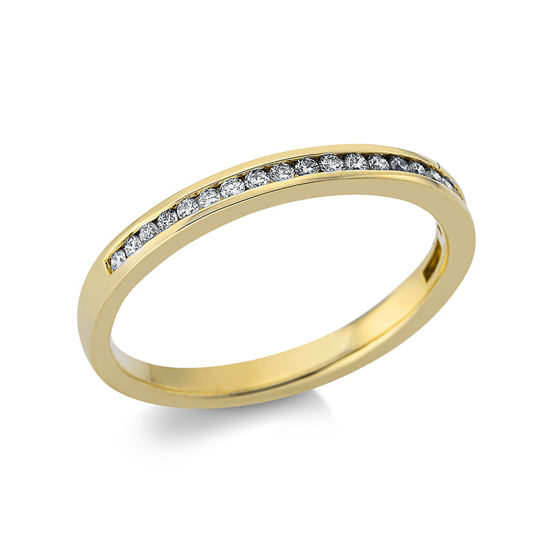Ring 18 kt GG, 3 Brill. 0,03 ct, TW-si, 20 Brill. 0,14 ct, TW-si