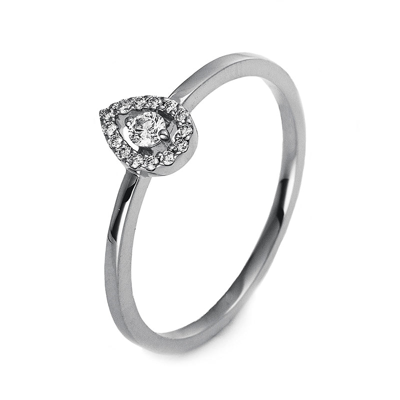 Ring 14 kt WG, 15 Brill. 0,10 ct, W-si