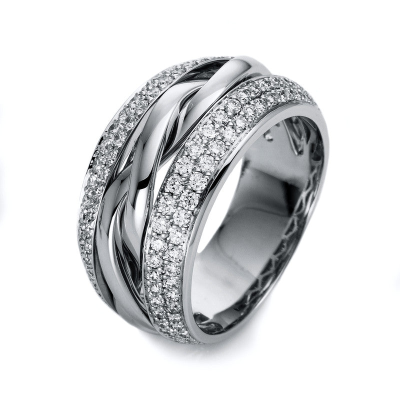 Ring 18 kt WG, 146 Brill. 0,87 ct, W-si