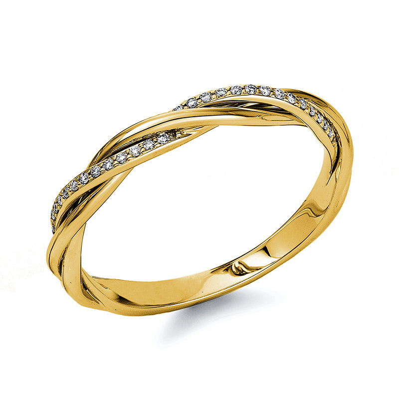 Ring 18 kt GG, 32 Brill. 0,07 ct, TW-si