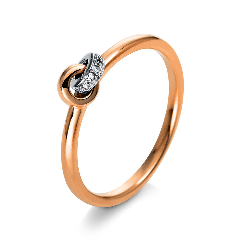 Ring 18 kt RG+WG, 10 Brill. 0,04 ct, W-si