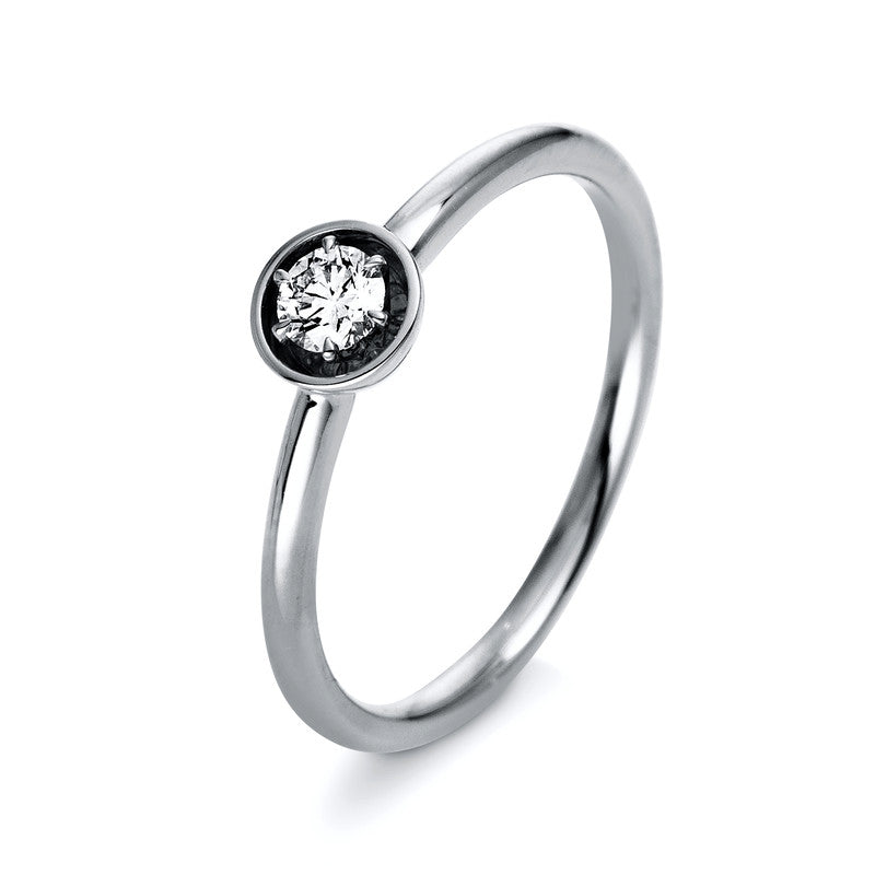 Ring 18 kt WG, 1 Brill. 0,15 ct, W-si