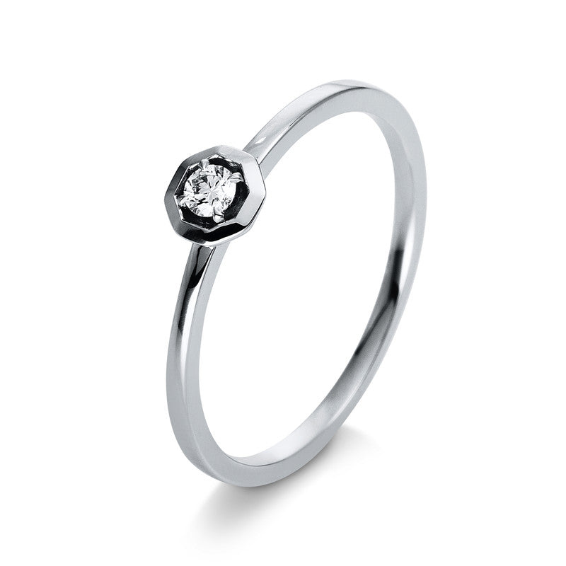 Ring 18 kt WG, 1 Brill. 0,07 ct, W-si