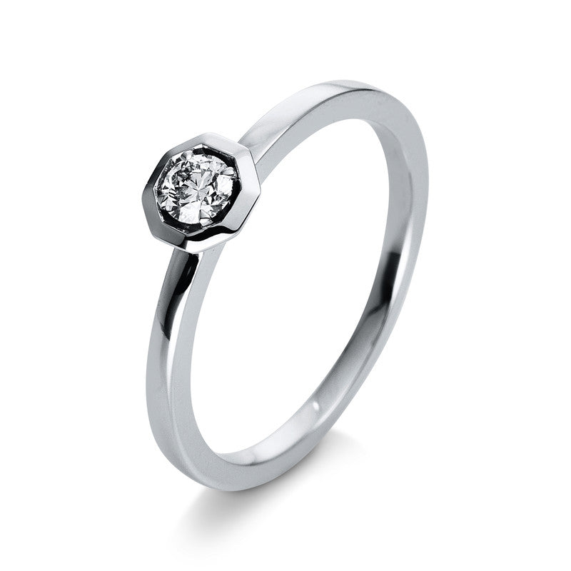 Ring 18 kt WG, 1 Brill. 0,15 ct, W-si