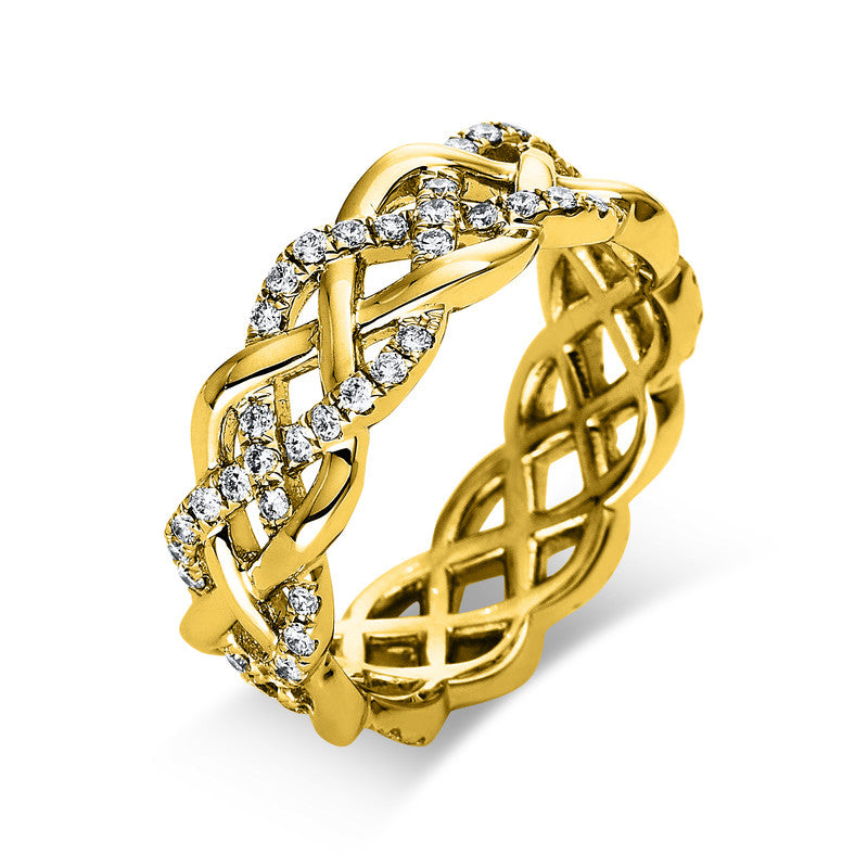 Ring 18 kt GG, 78 Brill. 0,63 ct, TW-si
