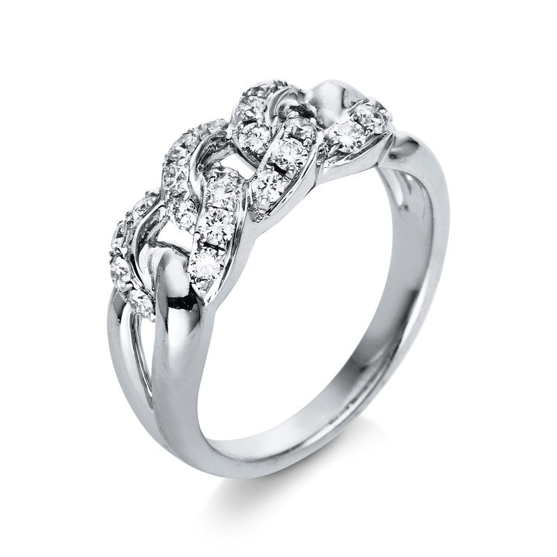 Ring 18 kt WG, 60 Brill. 0,78 ct, TW-si, 40 Brill. 0,24 ct, TW-si