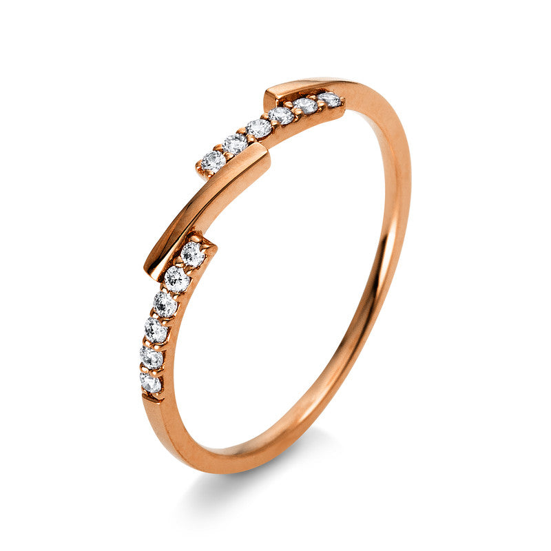 Ring 18 kt RG, 12 Brill. 0,10 ct, TW-si