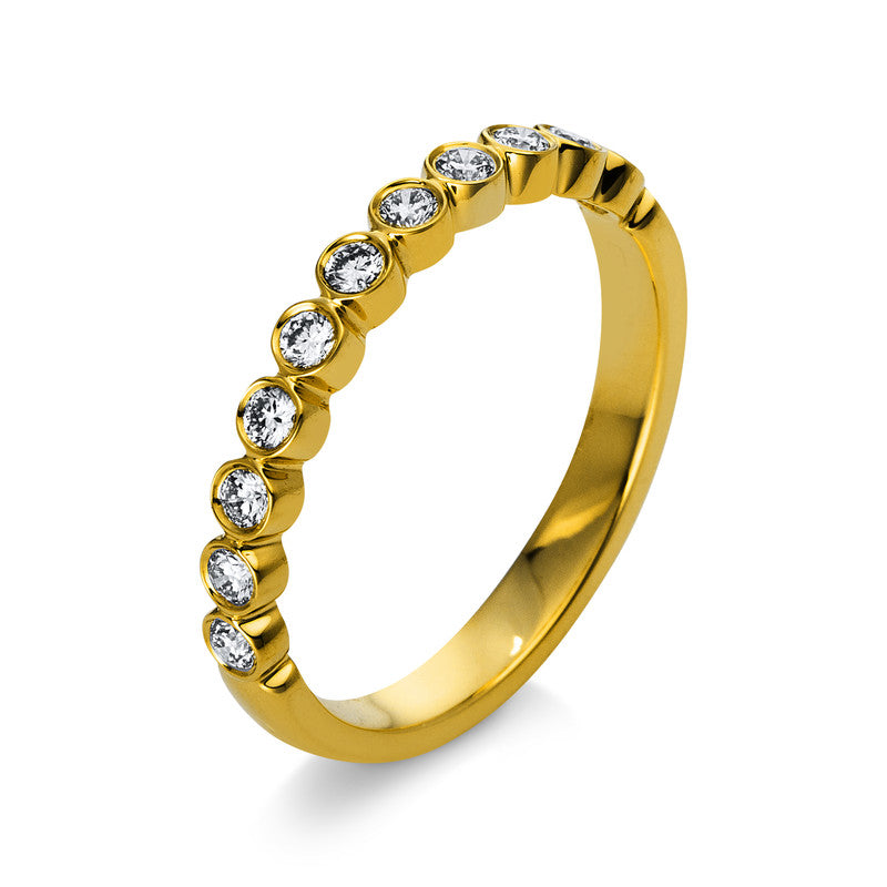 Ring 18 kt GG, 11 Brill. 0,28 ct, TW-si