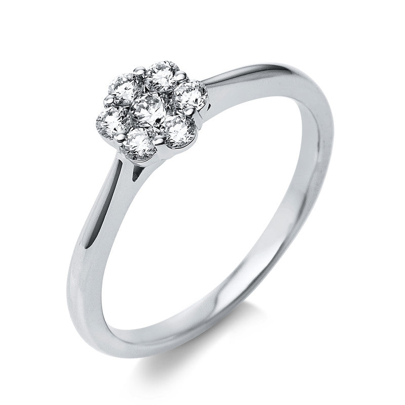 Ring 18 kt WG, 7 Brill. 0,32 ct, TW-si