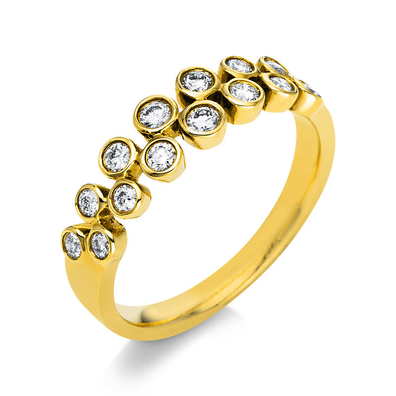 Ring 18 kt GG, 14 Brill. 0,34 ct, TW-si