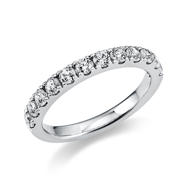 Ring 950 Pt Platin, 4 Brill. 0,21 ct, TW-si, 8 Brill. 0,54 ct, TW-si