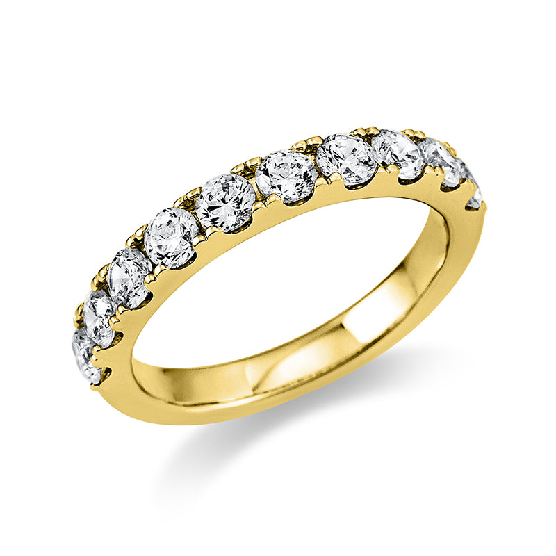 Ring 18 kt GG, 10 Brill. 1,07 ct, TW-si