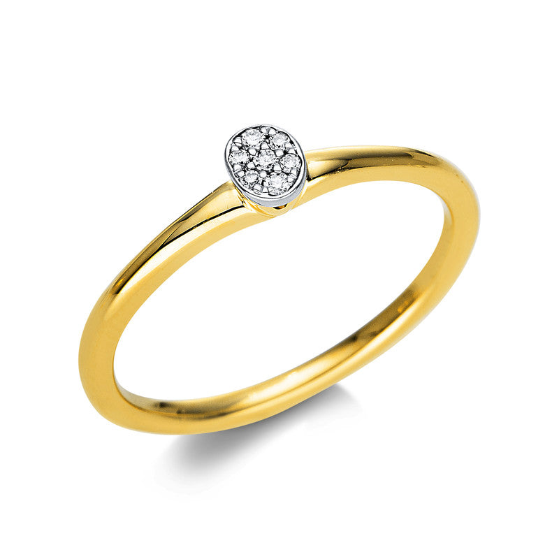 Ring 18 kt GG+WG, 7 Brill. 0,04 ct, TW-si