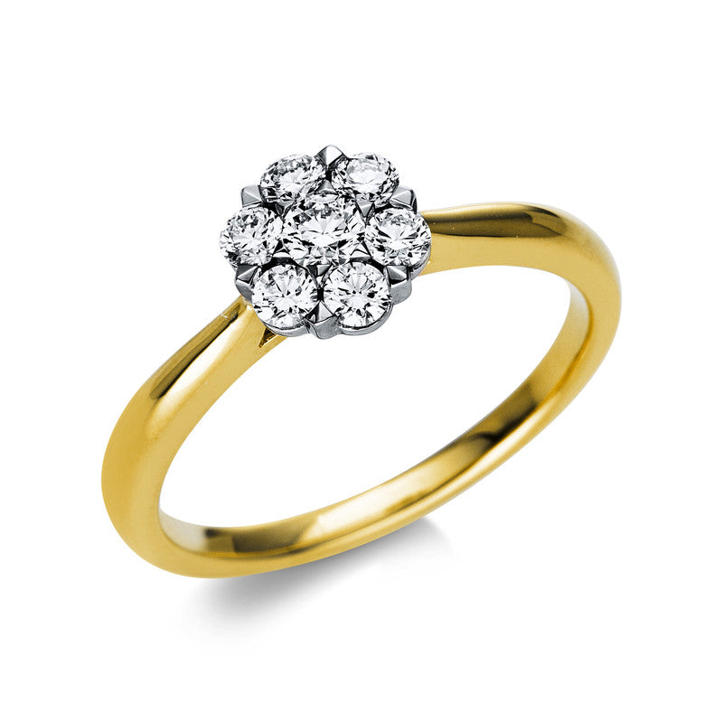 Ring 18 kt GG+WG, 7 Brill. 0,40 ct, TW-si