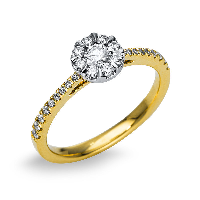 Ring 18 kt GG+WG, 27 Brill. 0,47 ct, TW-si