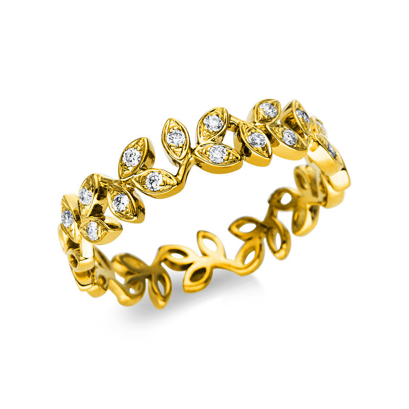 Ring 18 kt GG, 18 Brill. 0,17 ct, TW-si