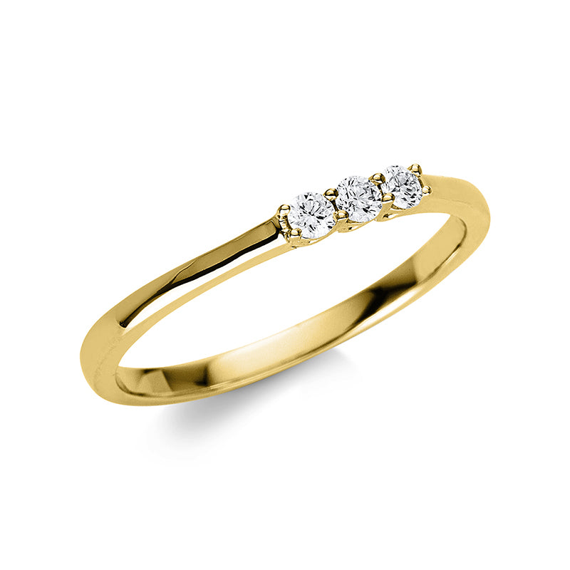 Ring 18 kt GG, 3 Brill. 0,12 ct, TW-si