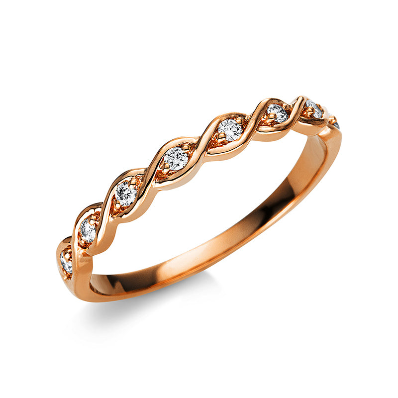 Ring 18 kt RG, 8 Brill. 0,09 ct, TW-si