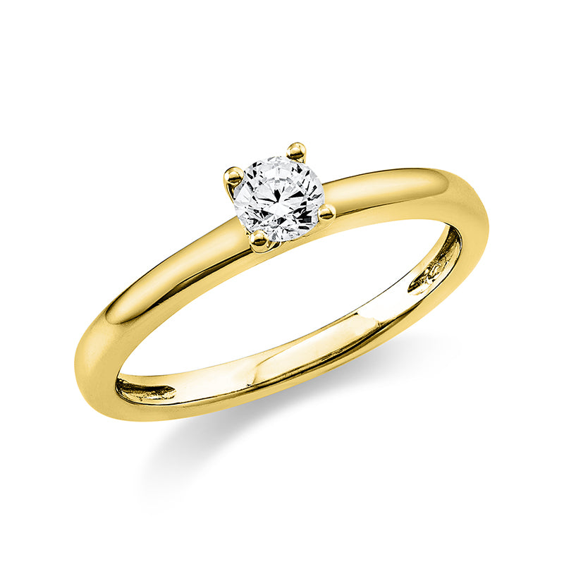 Ring 18 kt GG, 1 Brill. 0,25 ct, TW-si
