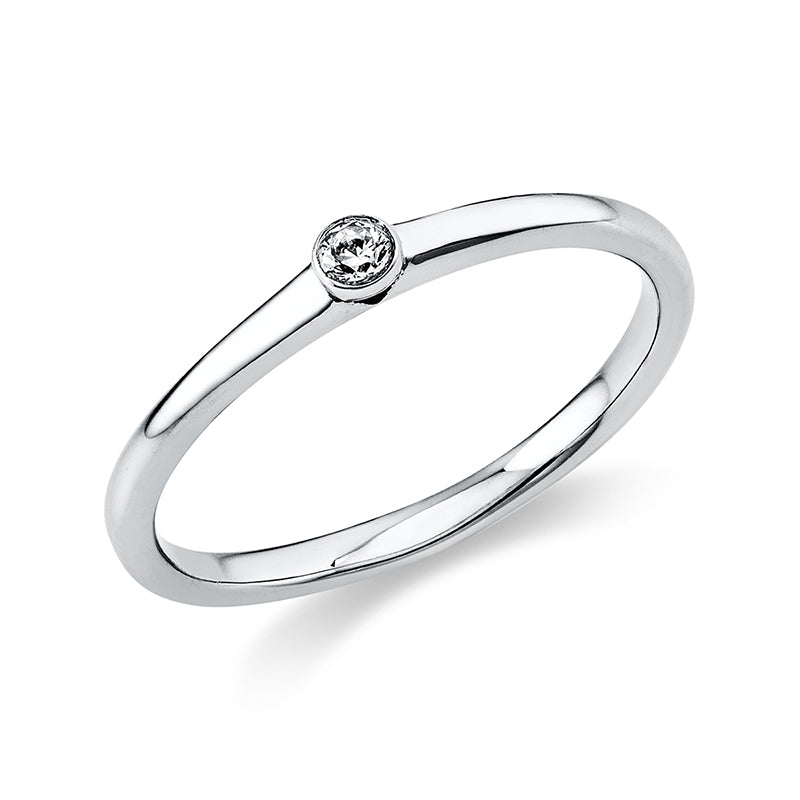 Ring 18 kt WG, 1 Brill. 0,05 ct, TW-si